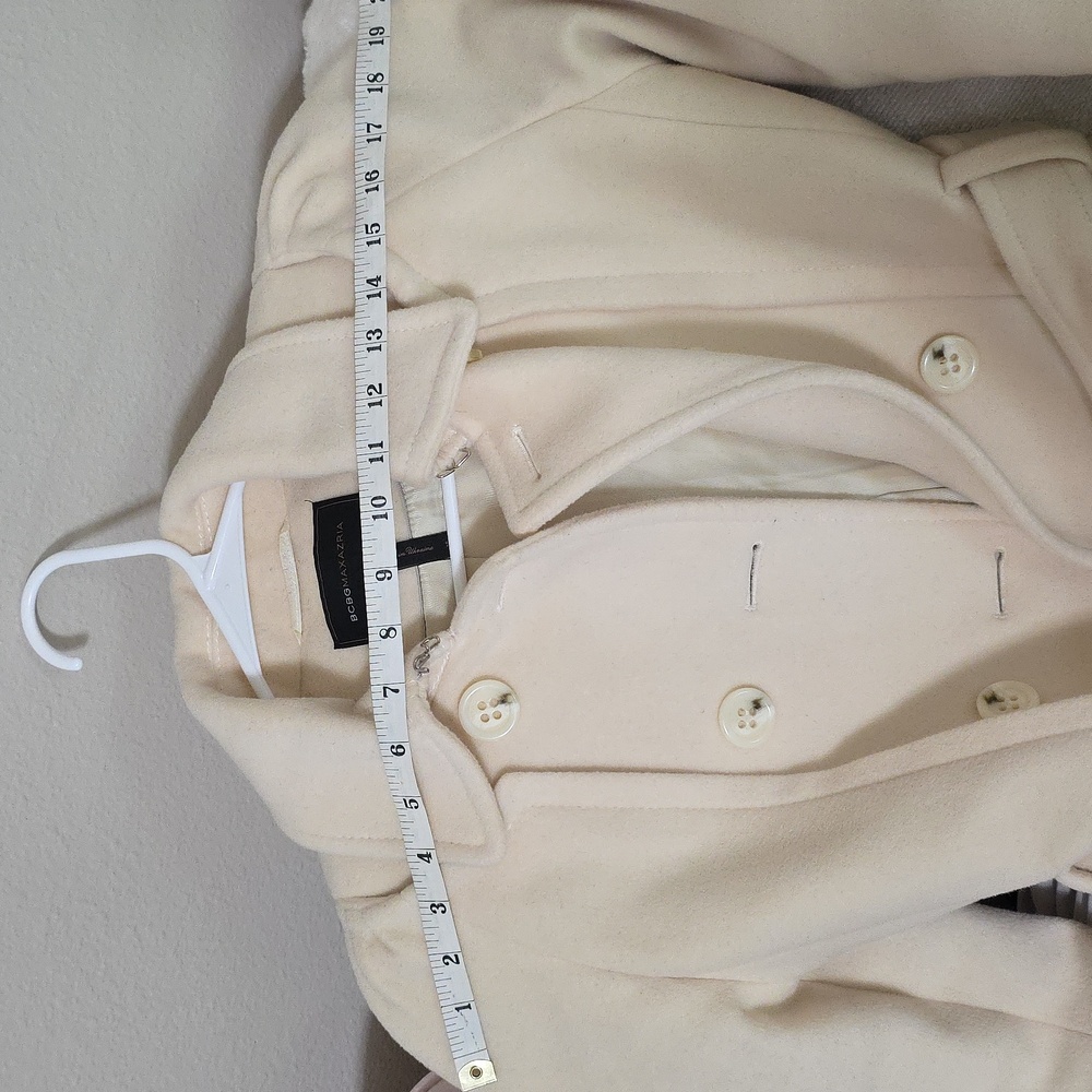 BCBG MAXAZRIA Cream Wool Blend Trench Coat —Size XS - Picture 14 of 15